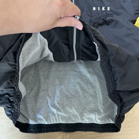 Vintage Nike Jacket 2XL Black Yellow 90s Windbreaker Sportswear New York Oregon - Picture 5 of 8